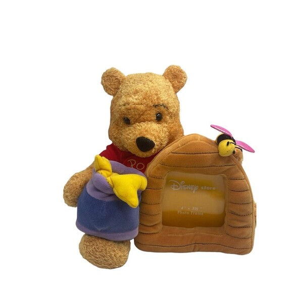 Winnie The Pooh Plush Photo Frame 4X3 1/2 Honey Pot Picture Disney Store Bear - Picture 1 of 16